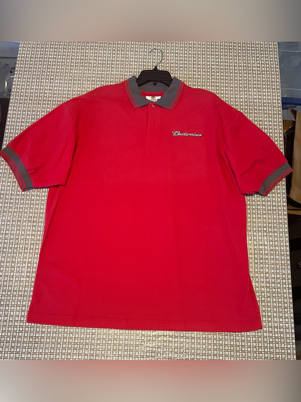 Budweiser Polo Shirt Riverside Brand Vintage Red XL Great Condition